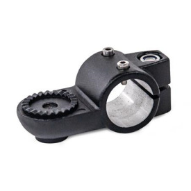  LSQ.E Swivel linear unit connectors, aluminum Type: AV - With external serration<br />d1: B - Bore<br />Surface: 2 - Black, textured powder-coated, RAL 9005