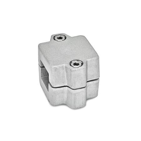  MM Sleeve clamps, multi-piece, aluminum d<sub>1</sub> / s: V - Square
Surface: 8 - Blasted, matt, blasted, matt