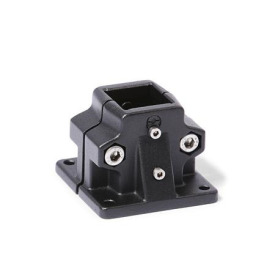  BM.E Fuß-Verfahrschlitten, mehrteilig, Aluminium Bildvarianten: V - Vierkant<br />Oberfläche: 2 - strukturiert pulverbeschichtet, Schwarz, RAL 9005