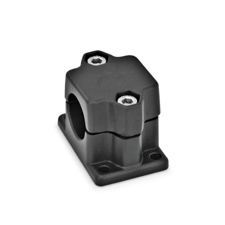  FM Flanged clamps, multi-piece, aluminum d<sub>1</sub> / s: B - Bore
Surface: 2 - Black, textured powder-coated, RAL 9005