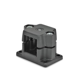 FM.R Flansch-Rastschlitten, mehrteilig, Aluminium Typ: G - mit Gewinde<br />Oberfläche: 2 - strukturiert pulverbeschichtet, Schwarz, RAL 9005