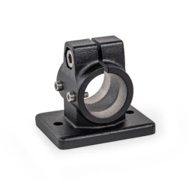  FSZ.E Flanged linear unit connectors, with two fastening bores, aluminum d1: B - Bore<br />Surface: 2 - Black, textured powder-coated, RAL 9005