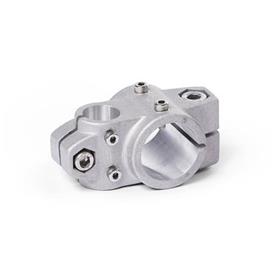  KSU.Z Cross linear unit connectors for two-axis systems, unequal bore dimensions, aluminum d1: B - Bore<br />Surface: 8 - Blasted, matt, blasted, matt