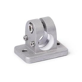  FK.E Flansch-Verfahrschlitten, mit zwei Befestigungsbohrungen, Aluminium d1: G - mit Gleiteinsatz<br />Oberfläche: 8 - gestrahlt, matt, gestrahlt, matt