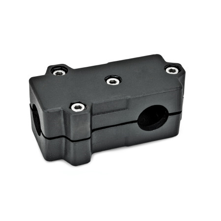  TMD T-clamps, multi-piece, aluminum d<sub>1</sub> / s<sub>1</sub>: B - Bore
d<sub>2</sub> / s<sub>2</sub>: B - Bore
Surface: 2 - Black, textured powder-coated, RAL 9005