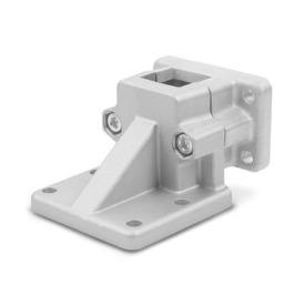  BMA Fußflansch-Klemmverbinder, mehrteilig, Aluminium d<sub>1</sub> / s: V - Vierkant<br />Oberfläche: 8 - gestrahlt, matt, gestrahlt, matt