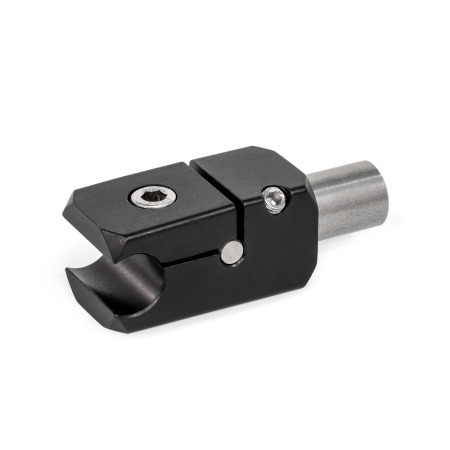  TGR Reling-T-Klemmhalter, Aluminium Form: W - mit Bolzen (Edelstahl nichtrostend, 1.4305)
Oberfläche: S - Aluminium, schwarz eloxiert