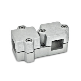  TM T-Klemmverbinder, mehrteilig, Aluminium d<sub>1</sub> / s<sub>1</sub>: V - Vierkant<br />d<sub>2</sub> / s<sub>2</sub>: V - Vierkant<br />Oberfläche: 8 - gestrahlt, matt, gestrahlt, matt
