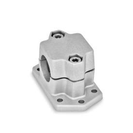  FMS Flansch-Klemmverbinder, mehrteilig, mit sechs Befestigungsbohrungen, Aluminium d<sub>1</sub> / s: B - Bohrung<br />Oberfläche: 8 - gestrahlt, matt, gestrahlt, matt