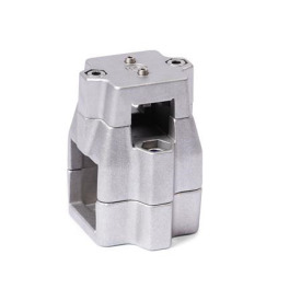  KMU.E Cross linear unit connectors, multi-piece, unequal bore dimensions, aluminum 