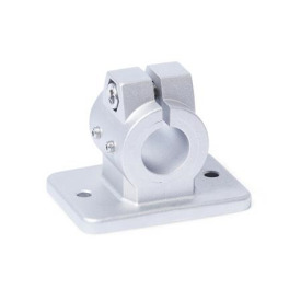  FSZ.E Flanged linear unit connectors, with two fastening bores, aluminum d1: B - Bore<br />Surface: 8 - Blasted, matt, blasted, matt