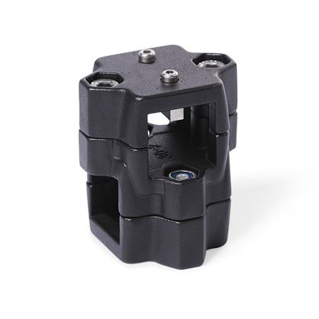  KM.E Cross linear unit connectors for one-axis systems, multi-piece, aluminum 