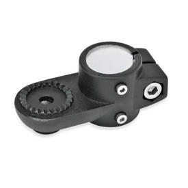  LSP.E Swivel linear unit connectors, aluminum d1: G - with slide insert<br />Type: AV - With external serration<br />Surface: 2 - Black, textured powder-coated, RAL 9005