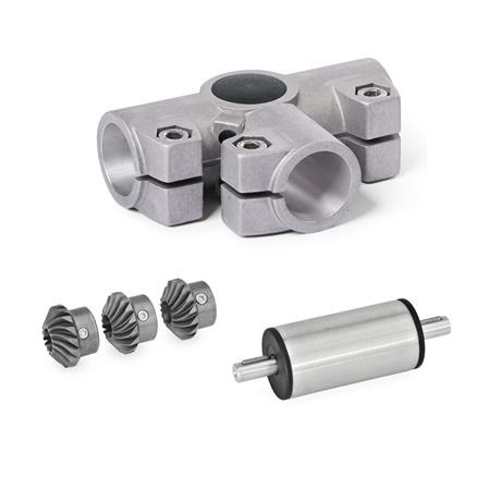  YTS T-angle gears, for single tube linear units Surface: 8 - Blasted, matt, blasted, matt
Type: C - Angle gear box + bevel gear wheel set + drive unit (stainless steel)