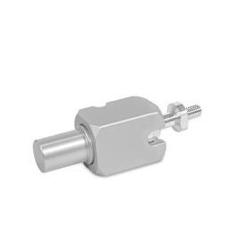  TGK Kugelgelenk-Klemmhalter, Aluminium Typ: W - mit Bolzen, Aluminium<br />Ausstattung: S - Kugelstück mit Außengewinde<br />Schraubstelle: D - Gewindestift mit Innensechskant Edelstahl (DIN 913)<br />Oberfläche: AL - naturfarben eloxiert