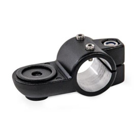  LSQ.E Swivel linear unit connectors, aluminum Type: MZ - With centering step<br />d1: B - Bore<br />Surface: 2 - Black, textured powder-coated, RAL 9005