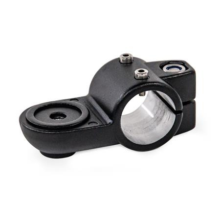  LSQ.E Swivel linear unit connectors, aluminum Type: MZ - With centering step
d1: B - Bore
Surface: 2 - Black, textured powder-coated, RAL 9005