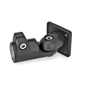  GSF Gelenk-Klemmverbinder, Aluminium Typ: T - Verstellung mit 15°-Teilung (Verzahnung)<br />Oberfläche: 2 - strukturiert pulverbeschichtet, Schwarz, RAL 9005