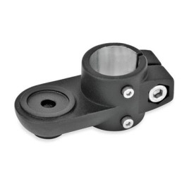  LSP.E Laschen-Verfahrschlitten, Aluminium d1: B - Bohrung<br />Typ: MZ - mit Zentrieransatz<br />Oberfläche: 2 - strukturiert pulverbeschichtet, Schwarz, RAL 9005