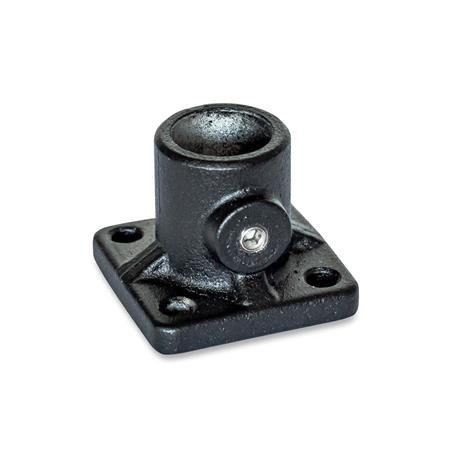  BKG Base clamps, with grub screw, aluminum Surface: 2 - Black, textured powder-coated, RAL 9005