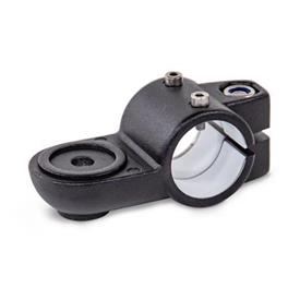  LSQ.E Laschen-Verfahrschlitten, Aluminium Typ: MZ - mit Zentrieransatz<br />d1: G - mit Gleiteinsatz<br />Oberfläche: 2 - strukturiert pulverbeschichtet, Schwarz, RAL 9005