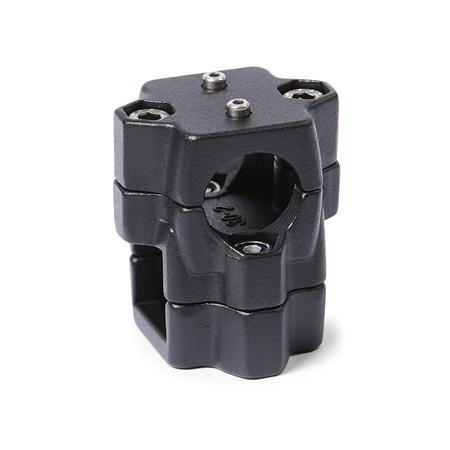  KM.E Cross linear unit connectors for one-axis systems, multi-piece, aluminum 