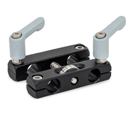  VGP Verstellbare Parallel-Klemmhalter, Aluminium Form: 8 - mit zwei Klemmhebeln Griffkörper Zink-Druckguss strukturiert pulverbeschichtet, Silber RAL 9006 und zwei Innensechskantschrauben Edelstahl
Oberfläche: S - Aluminium, schwarz eloxiert