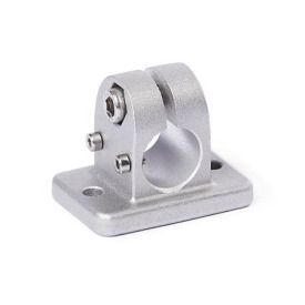  FK.E Flansch-Verfahrschlitten, mit zwei Befestigungsbohrungen, Aluminium d1: B - Bohrung<br />Oberfläche: 8 - gestrahlt, matt, gestrahlt, matt