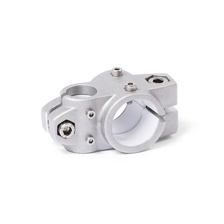  KSU.Z Cross linear unit connectors for two-axis systems, unequal bore dimensions, aluminum d1: G - with slide insert
Surface: 8 - Blasted, matt, blasted, matt