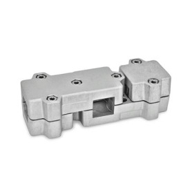  WMD Winkel-Klemmverbinder, mehrteilig, Aluminium d<sub>1</sub> / s: V - Vierkant<br />Oberfläche: 8 - gestrahlt, matt, gestrahlt, matt