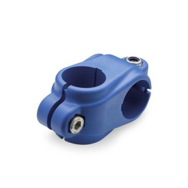  KS.P Kreuz-Klemmverbinder, Kunststoff Oberfläche: VB - Polyamid (PA), glasfaserverstärkt, Blau RAL 5005 matt, temperaturbeständig bis 100 °C , FDA-konformes Kunststoffgranulat, visuell detektierbar, RAL 5005
