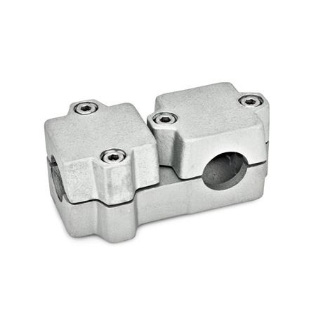  TM T-Klemmverbinder, mehrteilig, Aluminium d<sub>1</sub> / s<sub>1</sub>: B - Bohrung
d<sub>2</sub> / s<sub>2</sub>: B - Bohrung
Oberfläche: 8 - gestrahlt, matt, gestrahlt, matt