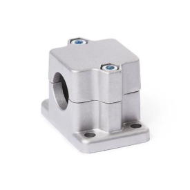 FM.E Flansch-Verfahrschlitten, mehrteilig, Aluminium Bildvarianten: B - Bohrung<br />Oberfläche: 8 - gestrahlt, matt, gestrahlt, matt