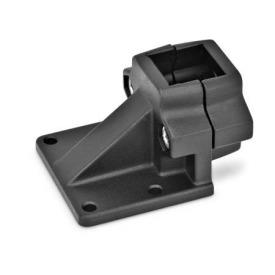  BML Fuß-Klemmverbinder, mehrteilig, Aluminium d<sub>1</sub> / s: V - Vierkant<br />Oberfläche: 2 - strukturiert pulverbeschichtet, Schwarz, RAL 9005
