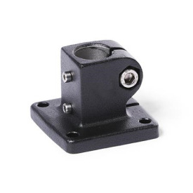  BK.E Fuß-Verfahrschlitten, mit vier Befestigungsbohrungen, Aluminium d1: B - Bohrung<br />Oberfläche: 2 - strukturiert pulverbeschichtet, Schwarz, RAL 9005
