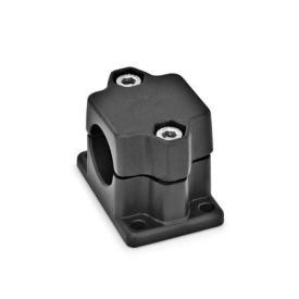  FM Flanged clamps, multi-piece, aluminum d<sub>1</sub> / s: B - Bore<br />Surface: 2 - Black, textured powder-coated, RAL 9005