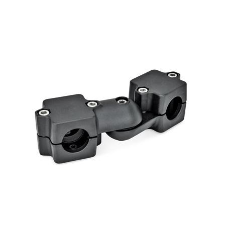  GMQ Joint clamps, multi-piece, aluminum Surface: 2 - Black, textured powder-coated, RAL 9005