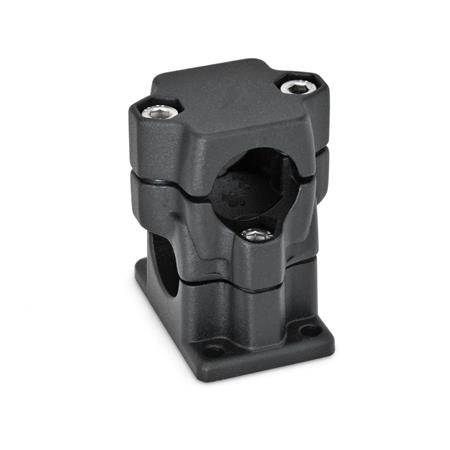 KMF Kreuzflansch-Klemmverbinder, mehrteilig, Aluminium Oberfläche: 2 - strukturiert pulverbeschichtet, Schwarz, RAL 9005