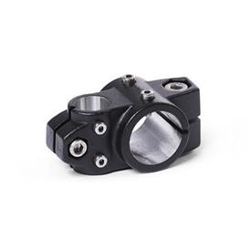  KSU.Z Kreuz-Verfahrschlitten für Zweiachssysteme, ungleiche Bohrungsmaße, Aluminium d1: B - Bohrung<br />Oberfläche: 2 - strukturiert pulverbeschichtet, Schwarz, RAL 9005