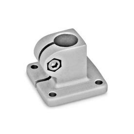  BK Base clamps, with four fastening bores, aluminum Surface: 8 - Blasted, matt, blasted, matt