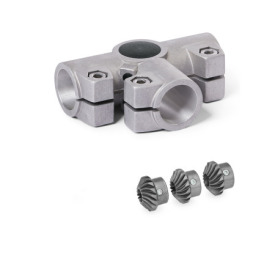  YTS T-angle gears, for single tube linear units Type: A - Angle gear box + bevel gear wheel set<br />Surface: 8 - Blasted, matt, blasted, matt