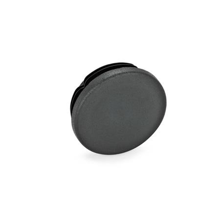  AS Tube end plugs, round and square d / s: D - Diameter
Surface: 2 - Polyamide (PA), glass fiber reinforced, Black matt, temperature resistant up to 100 °C, RAL 9005