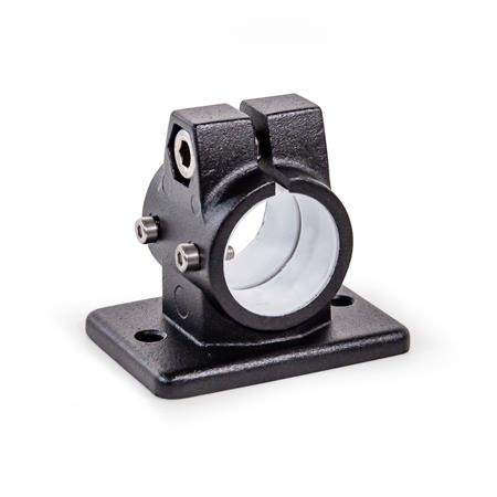  FSZ.E Flanged linear unit connectors, with two fastening bores, aluminum d1: G - with slide insert
Surface: 2 - Black, textured powder-coated, RAL 9005