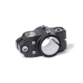  KSU.Z Kreuz-Verfahrschlitten für Zweiachssysteme, ungleiche Bohrungsmaße, Aluminium d1: G - mit Gleiteinsatz<br />Oberfläche: 2 - strukturiert pulverbeschichtet, Schwarz, RAL 9005
