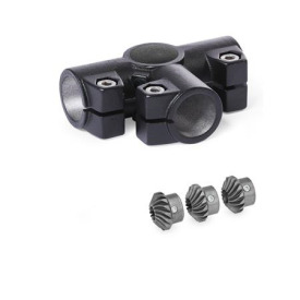  YTS T-angle gears, for single tube linear units Surface: 2 - Black, textured powder-coated, RAL 9005<br />Type: A - Angle gear box + bevel gear wheel set