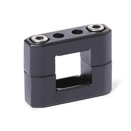  CM Tube supports, multi-piece, aluminum d<sub>1</sub> / s<sub>1</sub>: V - Square
Surface: 2 - Black, textured powder-coated, RAL 9005