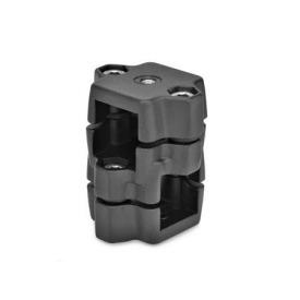  KM.R Kreuz-Rastschlitten, mehrteilig, Aluminium Typ: G - mit Gewinde<br />Oberfläche: 2 - strukturiert pulverbeschichtet, Schwarz, RAL 9005