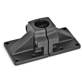 BMT Fuß-Klemmverbinder, mehrteilig, Aluminium d<sub>1</sub> / s: B - Bohrung<br />Oberfläche: 2 - strukturiert pulverbeschichtet, Schwarz, RAL 9005