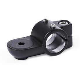  LSQ.E Swivel linear unit connectors, aluminum Type: OZ - Without centring step (smooth)<br />d1: B - Bore<br />Surface: 2 - Black, textured powder-coated, RAL 9005