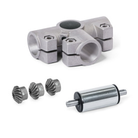  YTS T-angle gears, for single tube linear units Type: B - Angle gear box + bevel gear wheel set + drive unit (steel chrome plated)<br />Surface: 8 - Blasted, matt, blasted, matt